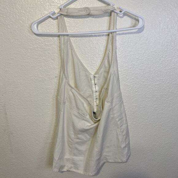 NWT Urban Outfitters Sari Seamed Linen Blend Halter Vest Top In White Size Small - Picture 11 of 13